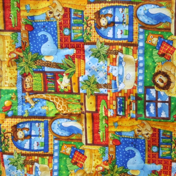 Fabric Cotton Remnant DIY Primary Colors Baby Animals 1 3/4 yards - Picture 1 of 8